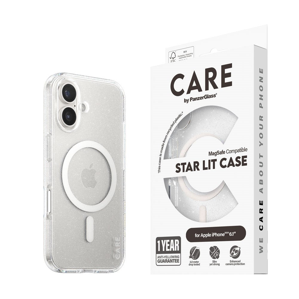 iPhone 16 CARE by PanzerGlass FLAGSHIP Urban Combat Case - MagSafe Kompatibel - Star Lit / White