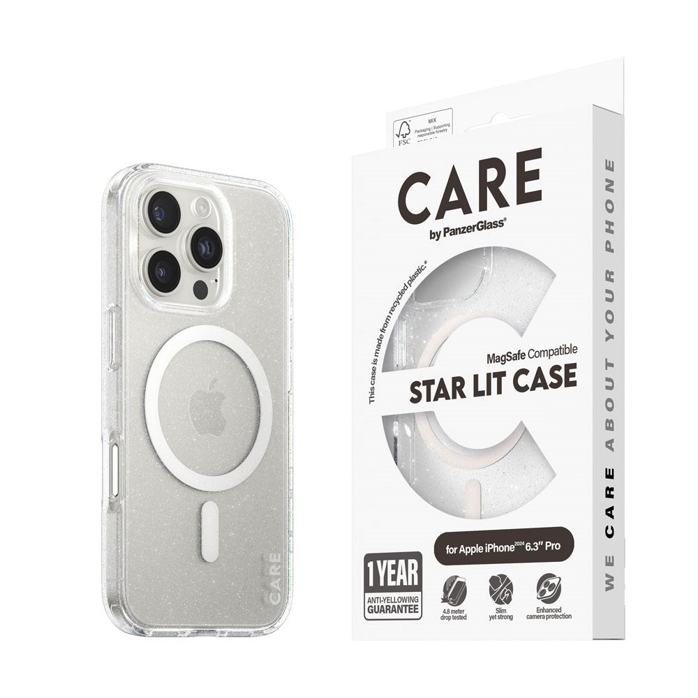 iPhone 16 Pro CARE by PanzerGlass FLAGSHIP Urban Combat Case - MagSafe Kompatibel - Star Lit / White