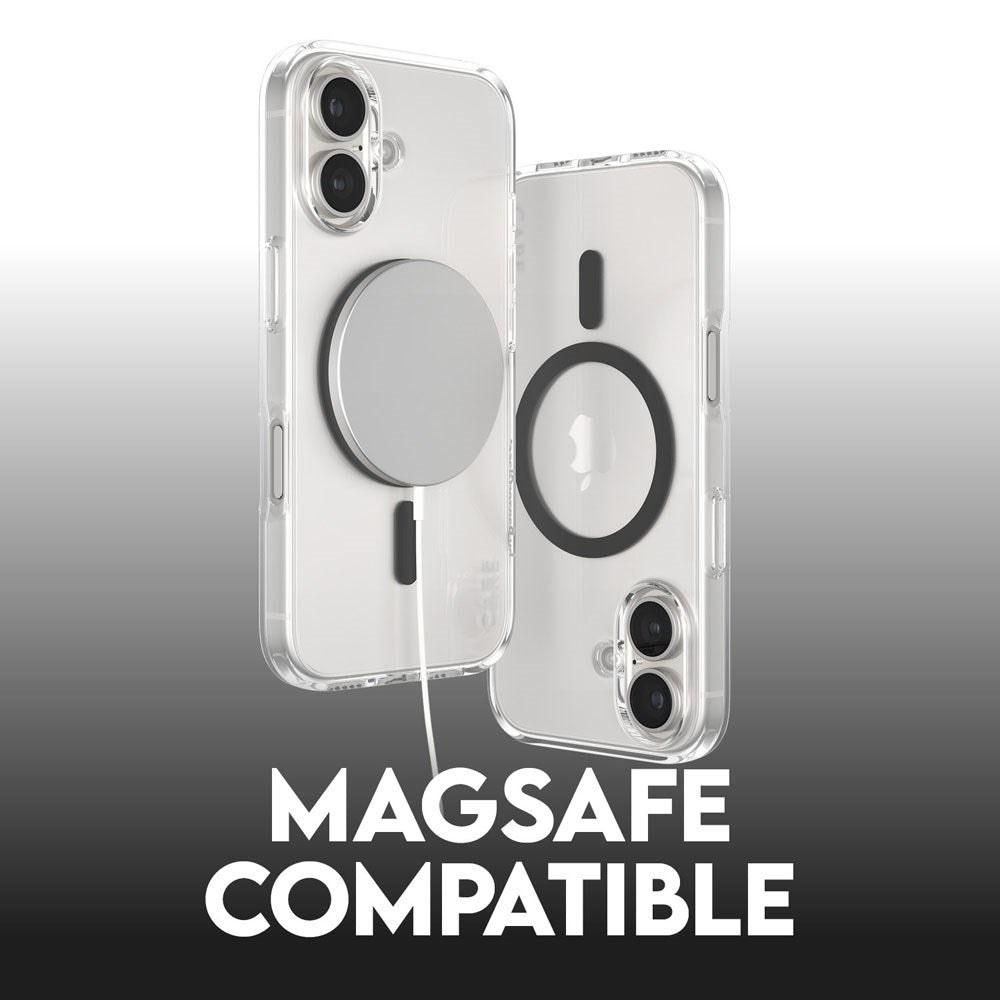 iPhone 16 CARE by PanzerGlass FLAGSHIP Urban Combat Case - MagSafe Kompatibel - Transparent / Black