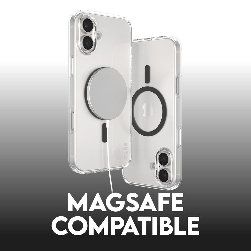 iPhone 16 Plus CARE by PanzerGlass FLAGSHIP Urban Combat Case - MagSafe Kompatibel - Transparent / Black