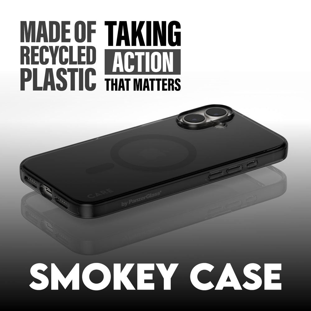 iPhone 16 CARE by PanzerGlass FLAGSHIP Urban Combat Case - MagSafe Kompatibel - Smokey / Black