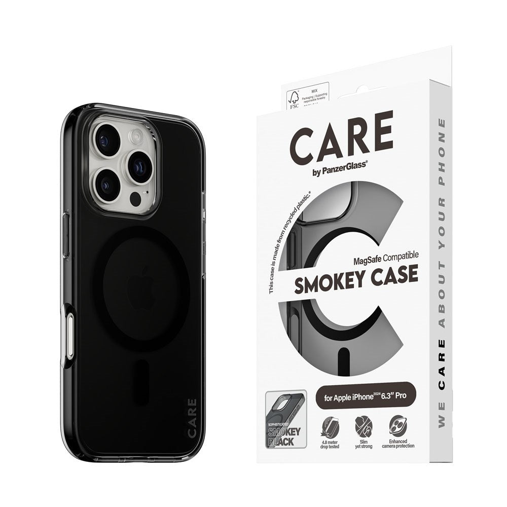 iPhone 16 Pro CARE by PanzerGlass FLAGSHIP Urban Combat Case - MagSafe Kompatibel - Smokey / Black