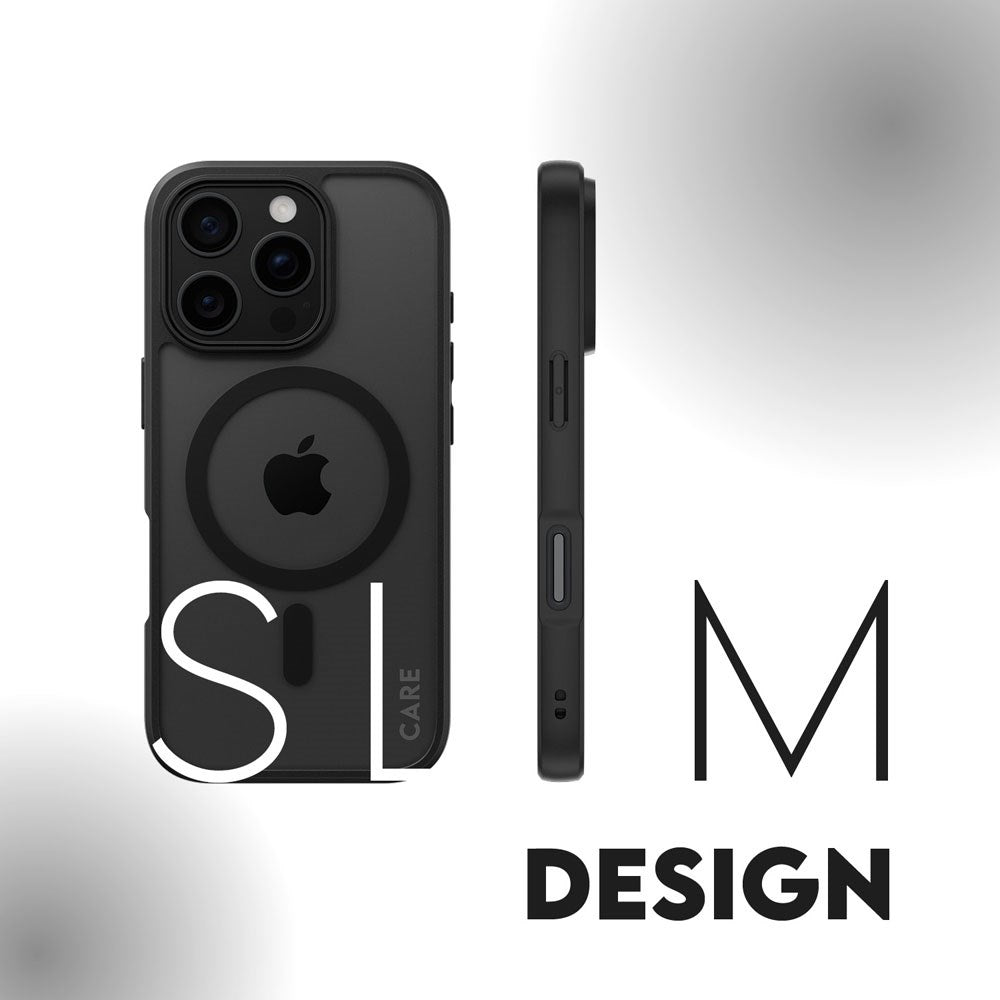 iPhone 16 Pro CARE by PanzerGlass FLAGSHIP Urban Combat Case - MagSafe Kompatibel - Transparent / Black Frame