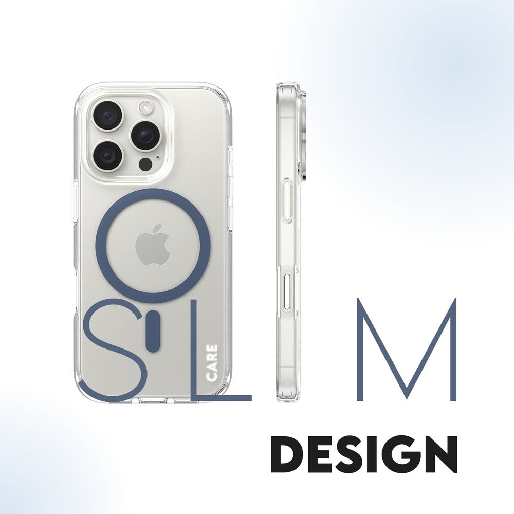 iPhone 16 Pro CARE by PanzerGlass FLAGSHIP Urban Combat Case - MagSafe Kompatibel - Transparent / Coronet Blue