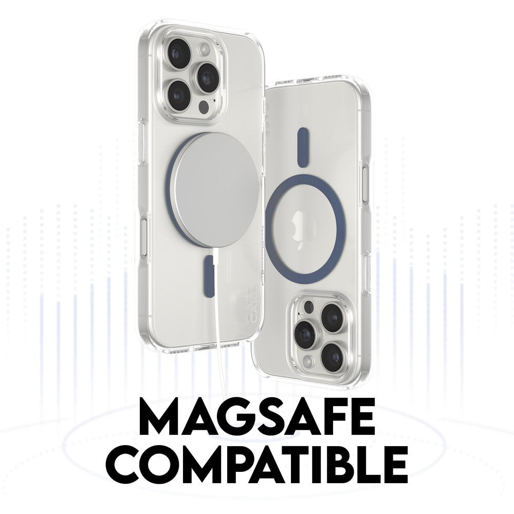 iPhone 16 Pro CARE by PanzerGlass FLAGSHIP Urban Combat Case - MagSafe Kompatibel - Transparent / Coronet Blue