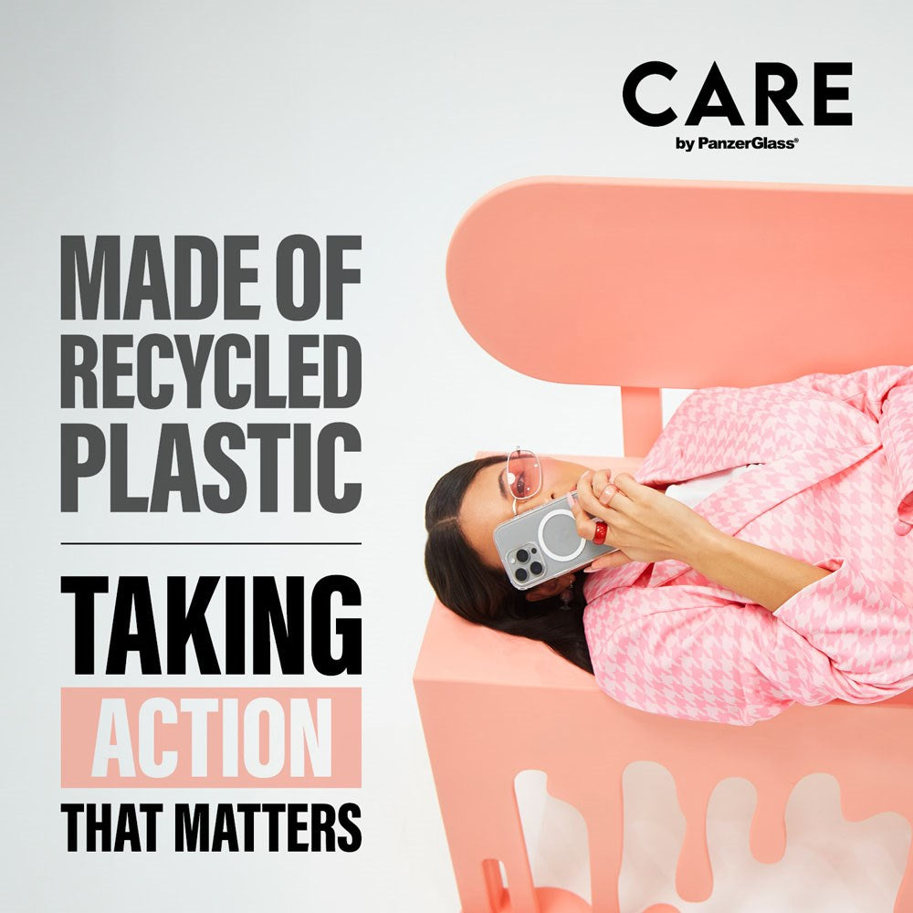 iPhone 16 CARE by PanzerGlass FLAGSHIP Urban Combat Case - MagSafe Kompatibel - Transparent / Piquant Green