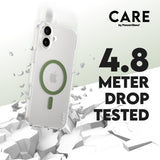 iPhone 16 Plus CARE by PanzerGlass FLAGSHIP Urban Combat Case - MagSafe Kompatibel - Transparent / Piquant Green