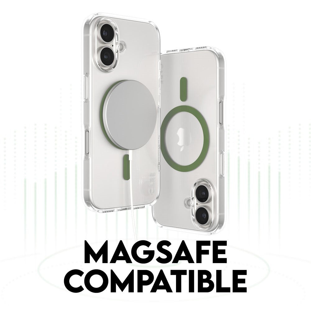 iPhone 16 Pro Max CARE by PanzerGlass FLAGSHIP Urban Combat Case - MagSafe Kompatibel - Transparent / Piquant Green