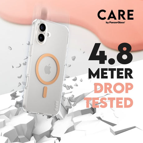 iPhone 16 Plus CARE by PanzerGlass FLAGSHIP Urban Combat Case - MagSafe Kompatibel - Transparent / Peach Fuzz