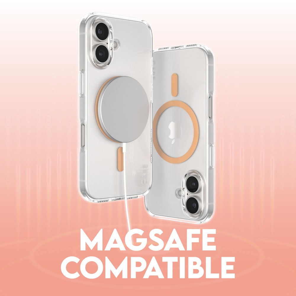 iPhone 16 Plus CARE by PanzerGlass FLAGSHIP Urban Combat Case - MagSafe Kompatibel - Transparent / Peach Fuzz