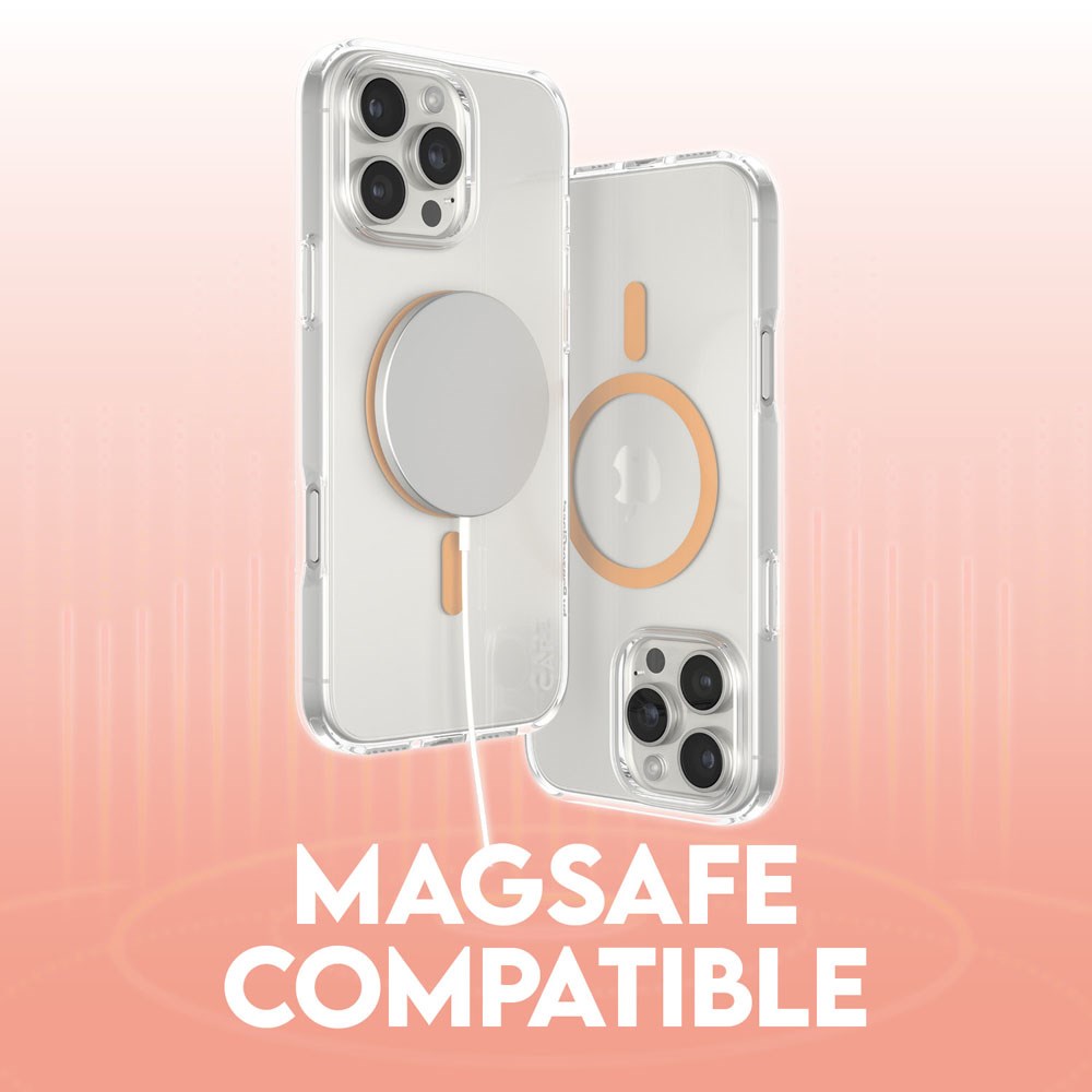 iPhone 16 Pro Max CARE by PanzerGlass FLAGSHIP Urban Combat Case - MagSafe Kompatibel - Transparent / Peach Fuzz