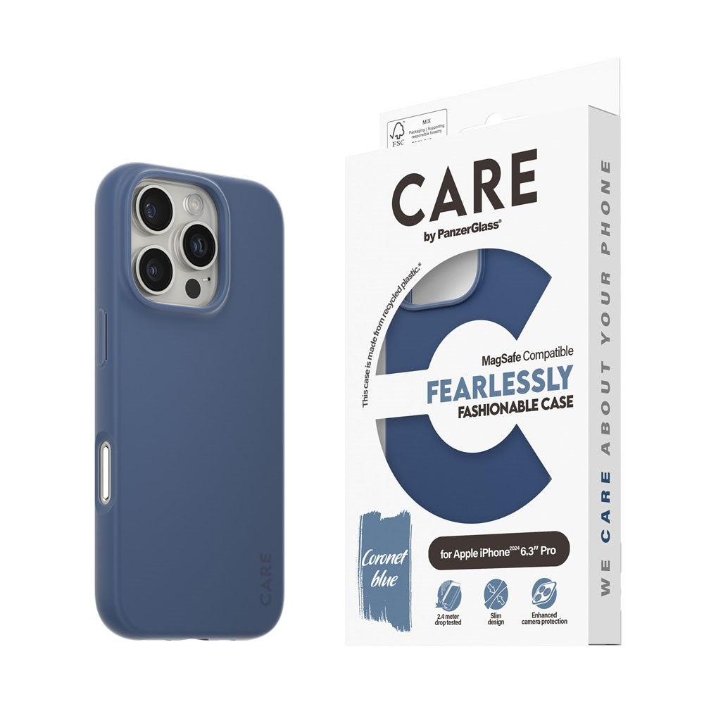 iPhone 16 Pro CARE by PanzerGlass FASHION Fearlessly Fashionable Case - MagSafe Kompatibel - Coronet Blue