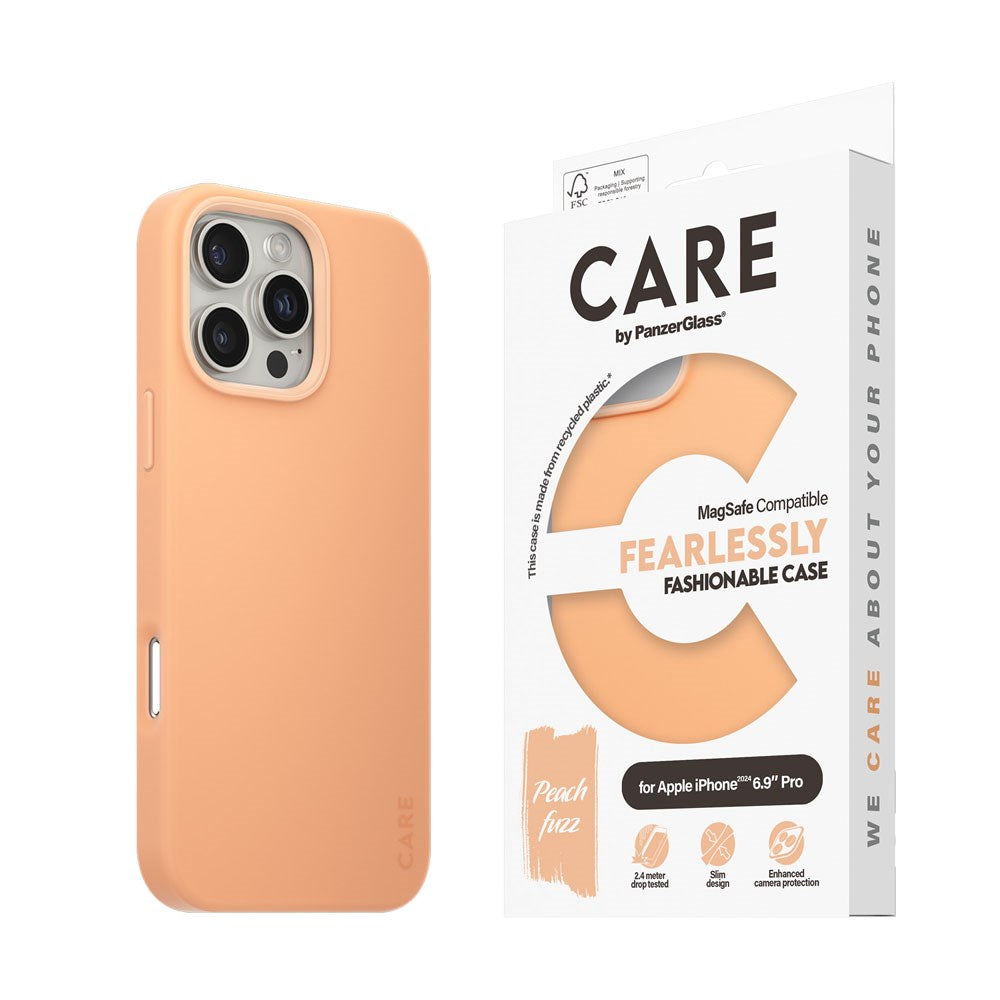 iPhone 16 Pro Max CARE by PanzerGlass FASHION Fearlessly Fashionable Case - MagSafe Kompatibel - Peach Fuzz