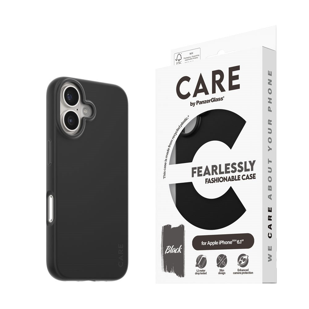 iPhone 16 CARE by PanzerGlass FASHION Fearlessly Fashionable Case - Black