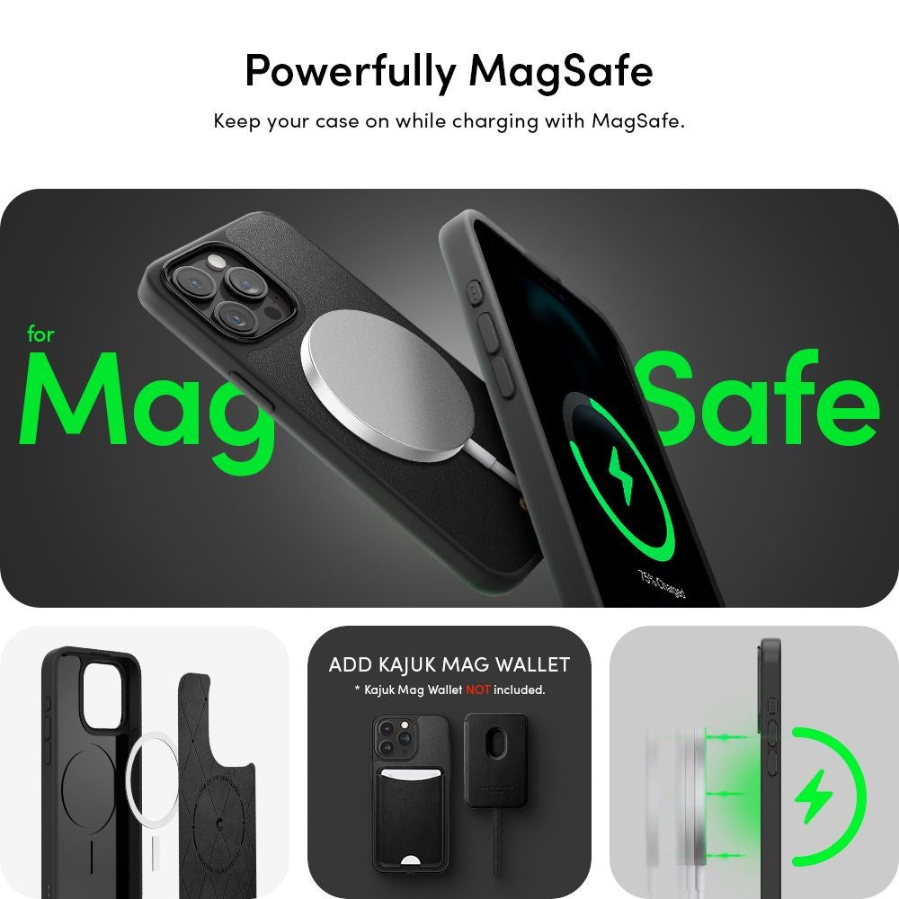 Cyrill iPhone 15 Pro Kajuk Mag Hybrid Bagside Cover m. Strop - MagSafe Kompatibel - Black
