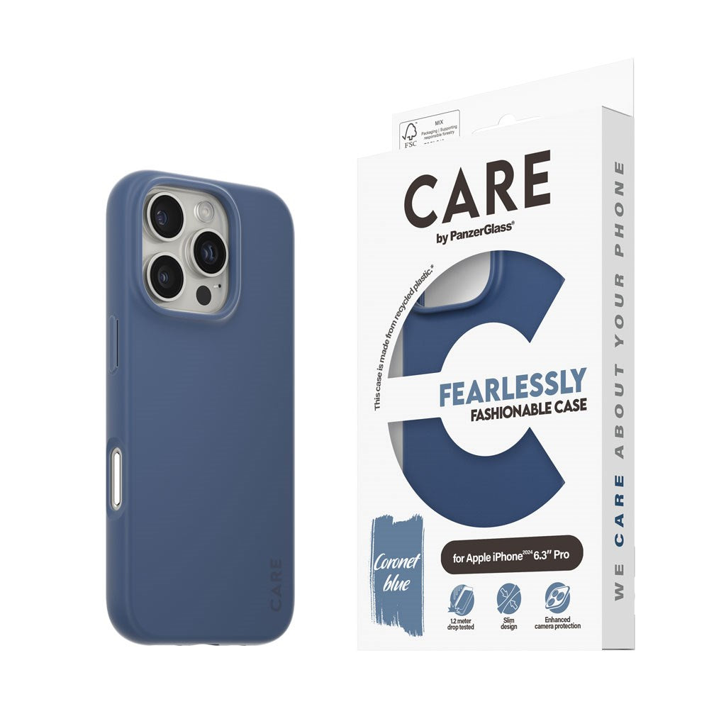 iPhone 16 Pro CARE by PanzerGlass FASHION Fearlessly Fashionable Case - Coronet Blue