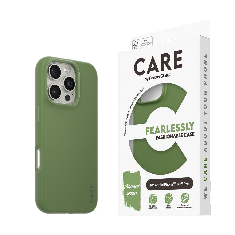 iPhone 16 Pro CARE by PanzerGlass FASHION Fearlessly Fashionable Case - Piquant Green