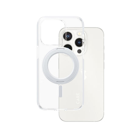 iPhone 15 Pro CARE by PanzerGlass Feature Kickstand Case - MagSafe Kompatibel - Transparent / Silver