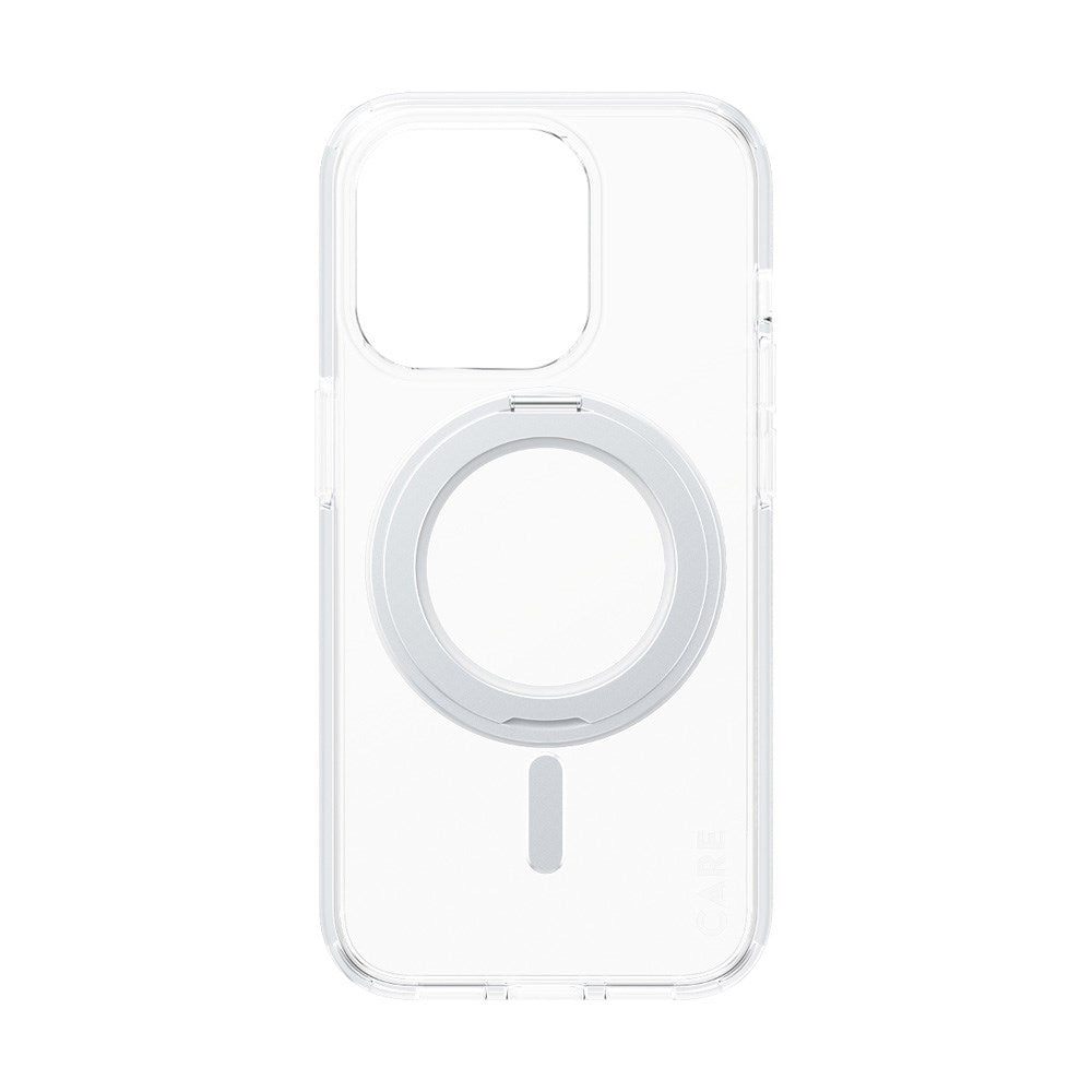 iPhone 15 Pro CARE by PanzerGlass Feature Kickstand Case - MagSafe Kompatibel - Transparent / Silver