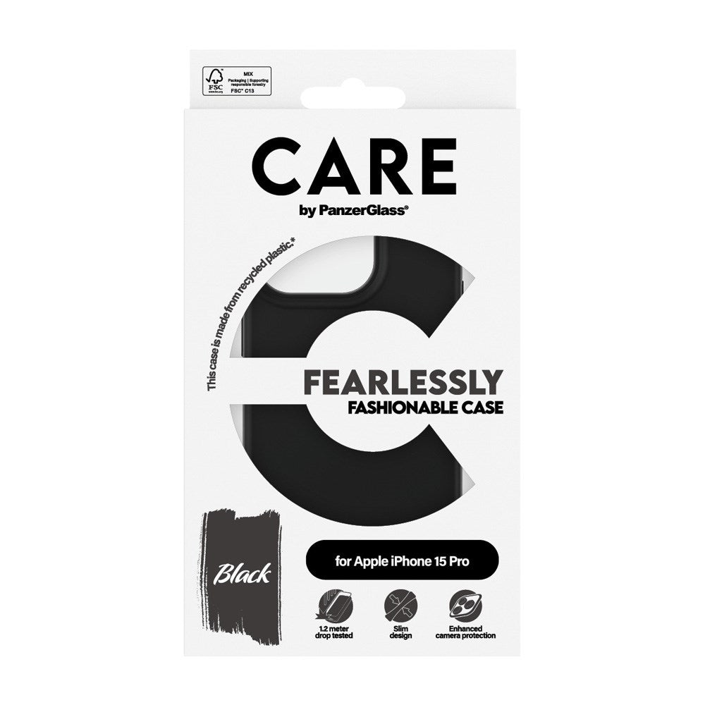 iPhone 15 Pro CARE by PanzerGlass FASHION Fearlessly Fashionable Case - Black