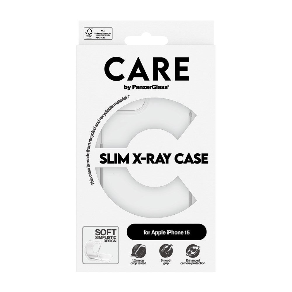 iPhone 15 CARE by PanzerGlass FASHION X-Ray Soft Basic Mobil Cover - Transparent