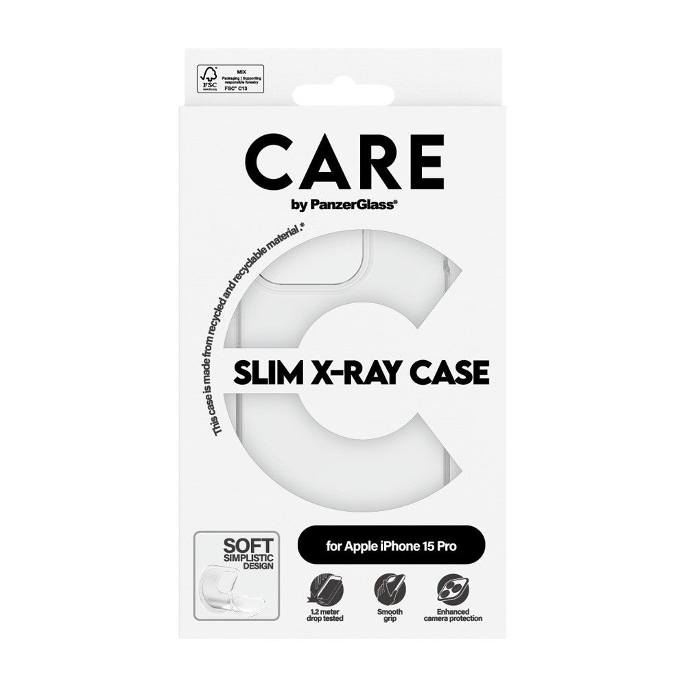iPhone 15 Pro CARE by PanzerGlass FASHION X-Ray Soft Basic Mobil Cover - Transparent