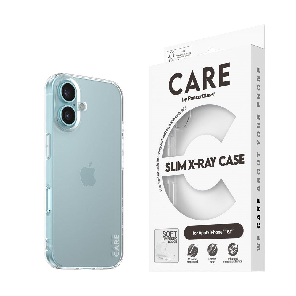 iPhone 16 CARE by PanzerGlass FASHION X-Ray Soft Basic Mobil Cover - Transparent