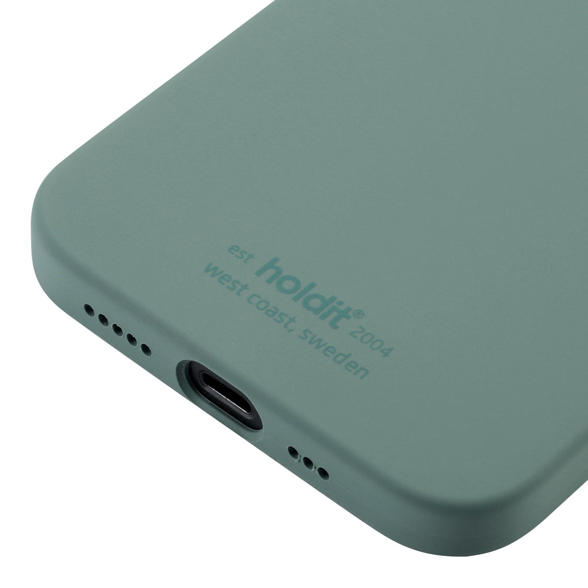 Holdit iPhone 12 / 12 Pro Soft Touch Silikone Mobil Cover - Moss Green