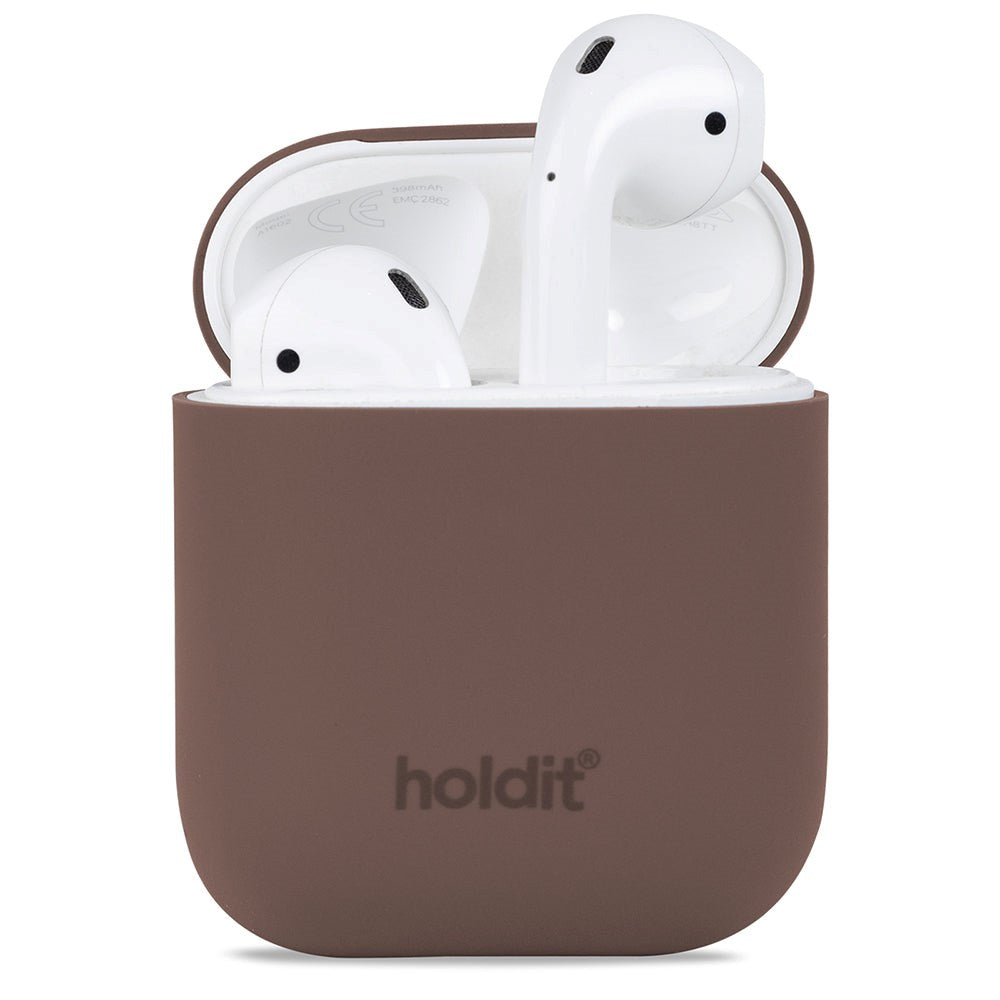 Holdit Nygård Silikone Cover Til AirPods - Dark Brown