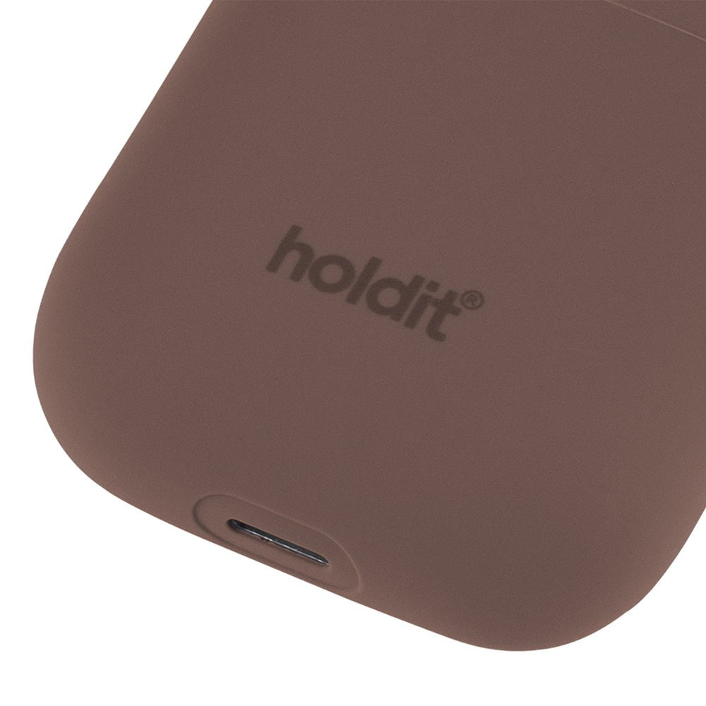 Holdit Nygård Silikone Cover Til AirPods - Dark Brown