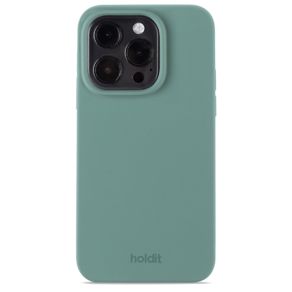 Holdit iPhone 14 Pro Soft Touch Silikone Mobil Cover - Moss Green