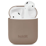 Holdit Nygård Silikone Mobil Cover Til AirPods - Mocha Brown