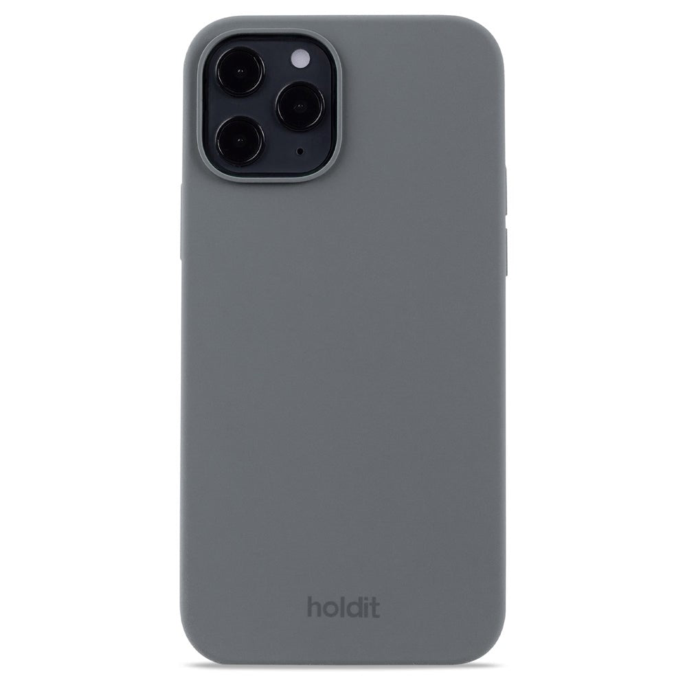 Holdit iPhone 12 / 12 Pro Soft Touch Silikone Mobil Mobil Cover - Space Gray
