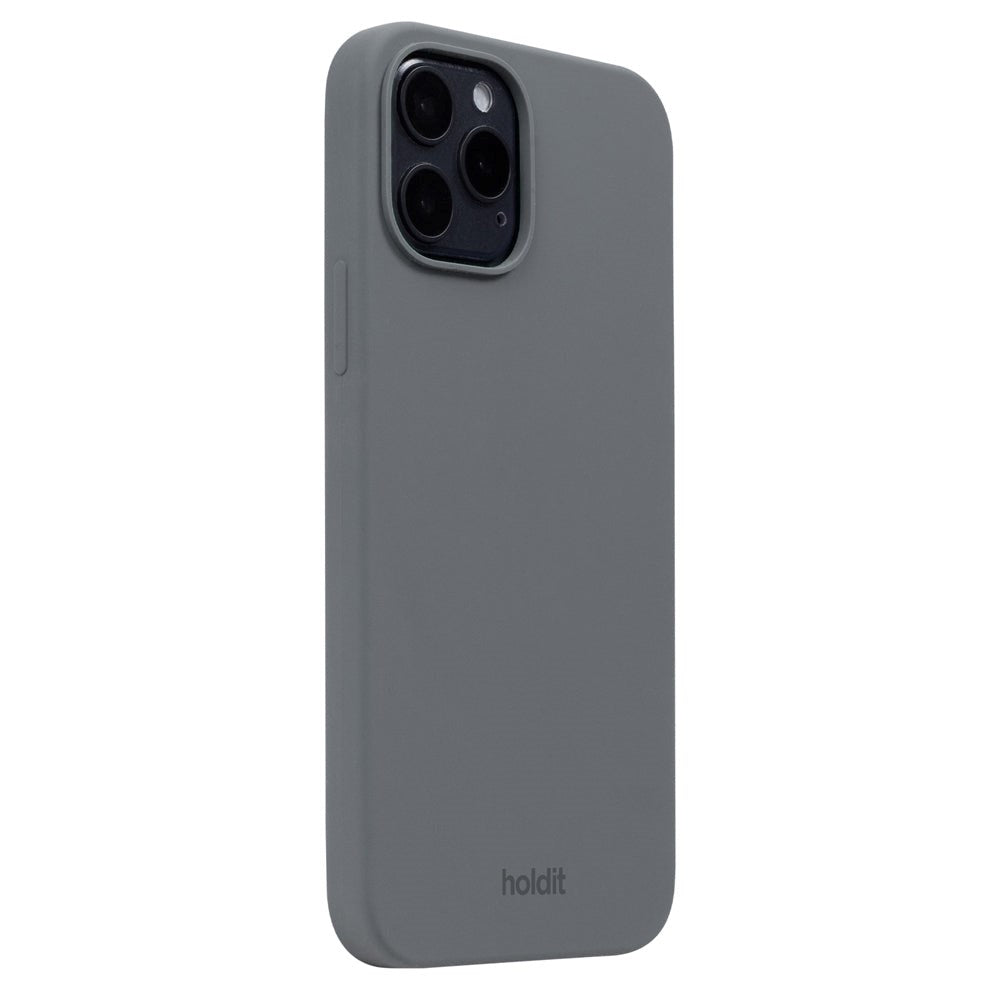 Holdit iPhone 12 / 12 Pro Soft Touch Silikone Mobil Mobil Cover - Space Gray