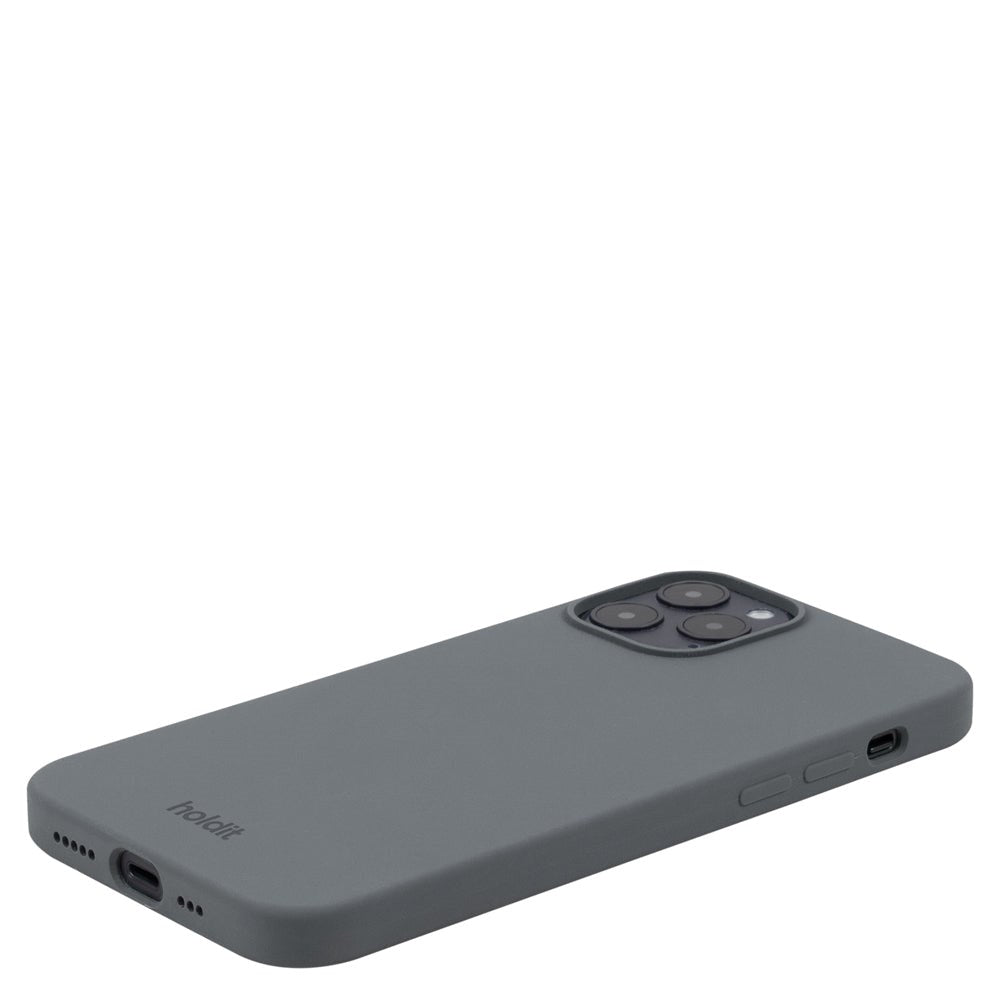Holdit iPhone 12 / 12 Pro Soft Touch Silikone Mobil Mobil Cover - Space Gray