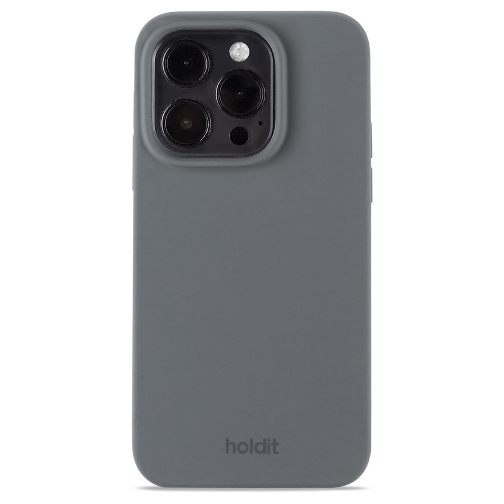 Holdit iPhone 14 Pro Soft Touch Silikone Mobil Cover - Space Gray