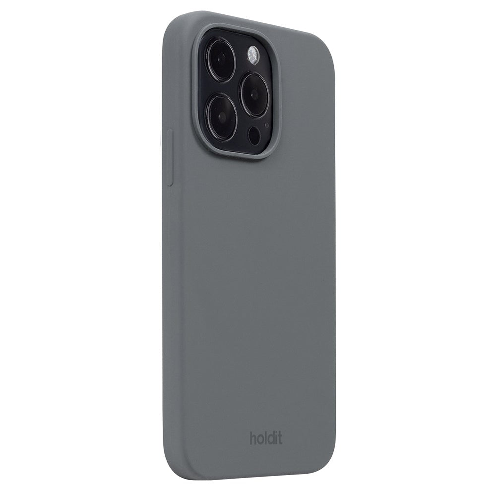 Holdit iPhone 14 Pro Soft Touch Silikone Mobil Cover - Space Gray
