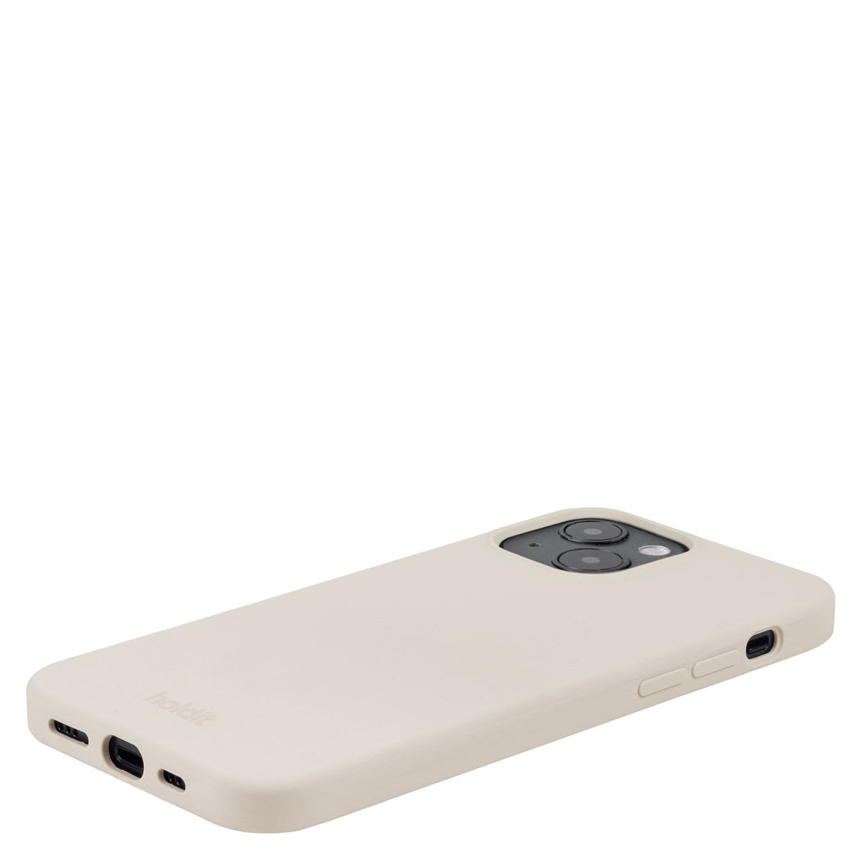 Holdit iPhone 15 Soft Touch Silikone Mobil Cover - Light Beige