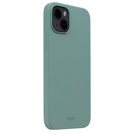 Holdit iPhone 15 Plus Soft Touch Silikone Mobil Cover - Moss Green