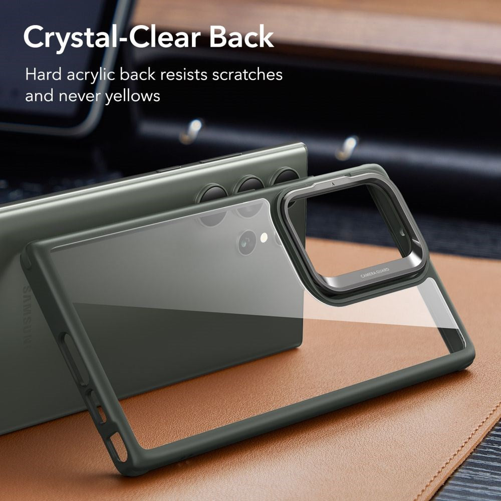 ESR Samsung Galaxy S23 Ultra Classic Bagside Cover m. Kickstand - Gennemsigtig / Grøn