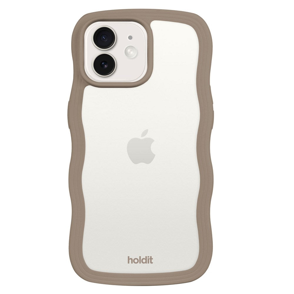 iPhone 12 / 12 Pro Holdit Wavy Case - Mocha Brown / Transparent