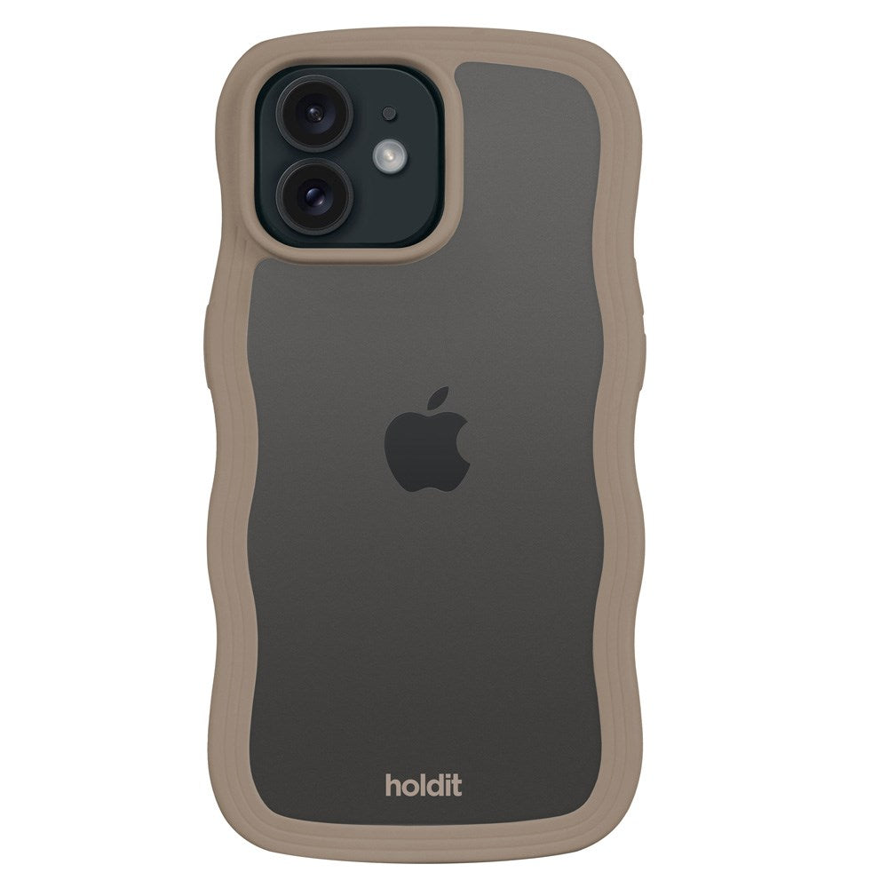 iPhone 12 / 12 Pro Holdit Wavy Case - Mocha Brown / Transparent