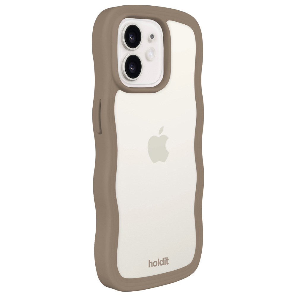 iPhone 12 / 12 Pro Holdit Wavy Case - Mocha Brown / Transparent