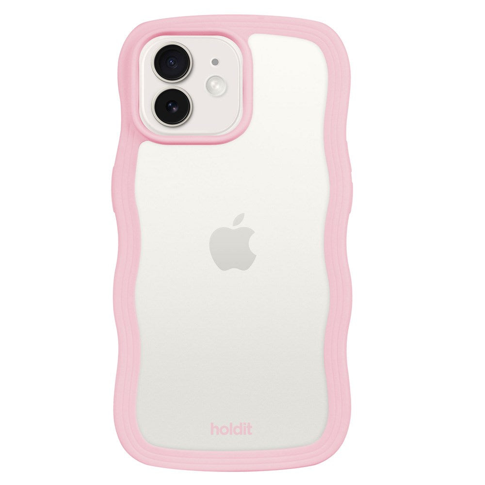 iPhone 12 / 12 Pro Holdit Wavy Case - Pink / Transparent