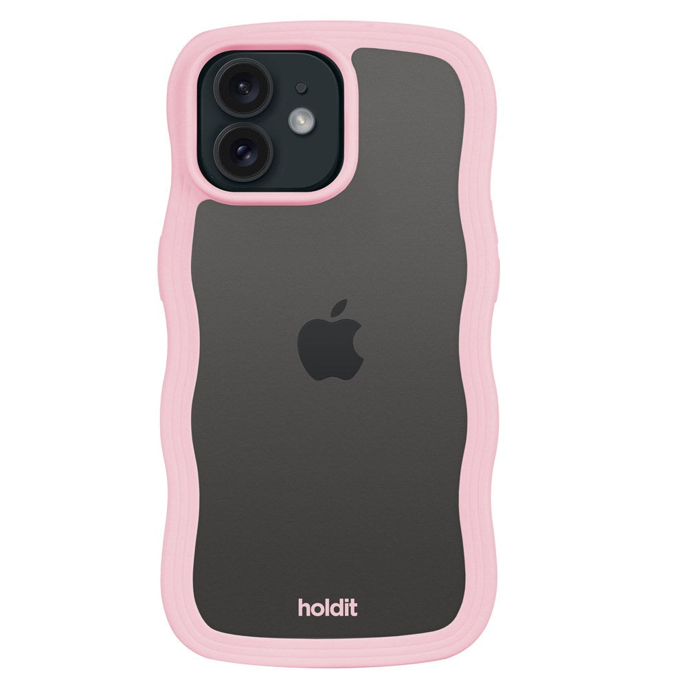 iPhone 12 / 12 Pro Holdit Wavy Case - Pink / Transparent