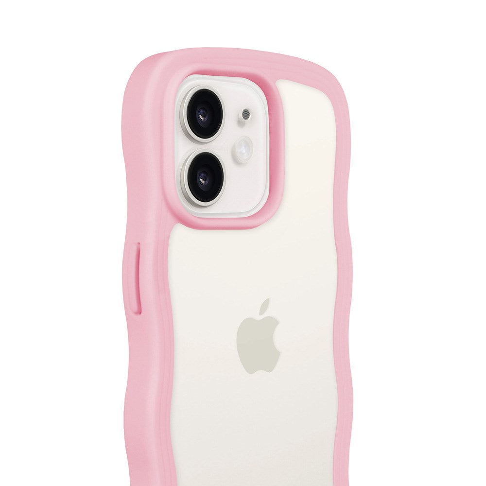 iPhone 12 / 12 Pro Holdit Wavy Case - Pink / Transparent