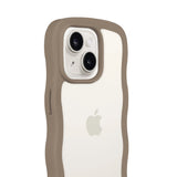 iPhone 15 / 14 / 13 Holdit Wavy Case - Mocha Brown / Transparent