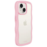 iPhone 15 / 14 / 13 Holdit Wavy Case - Pink / Transparent