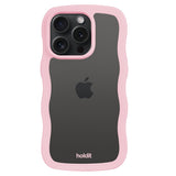 iPhone 14 Pro Holdit Wavy Case - Pink / Transparent