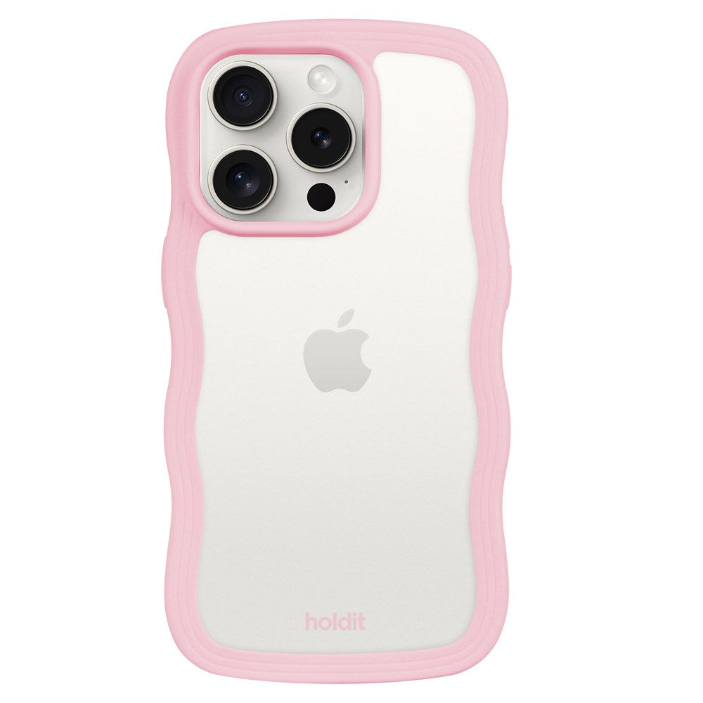 iPhone 14 Pro Max Holdit Wavy Case - Pink / Transparent